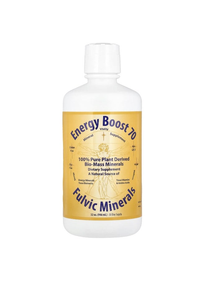 Morningstar Minerals Morningstar Minerals, Energy Boost 70, Fulvic Minerals, 250 mg, 32 oz (946 ml)  - Image 1