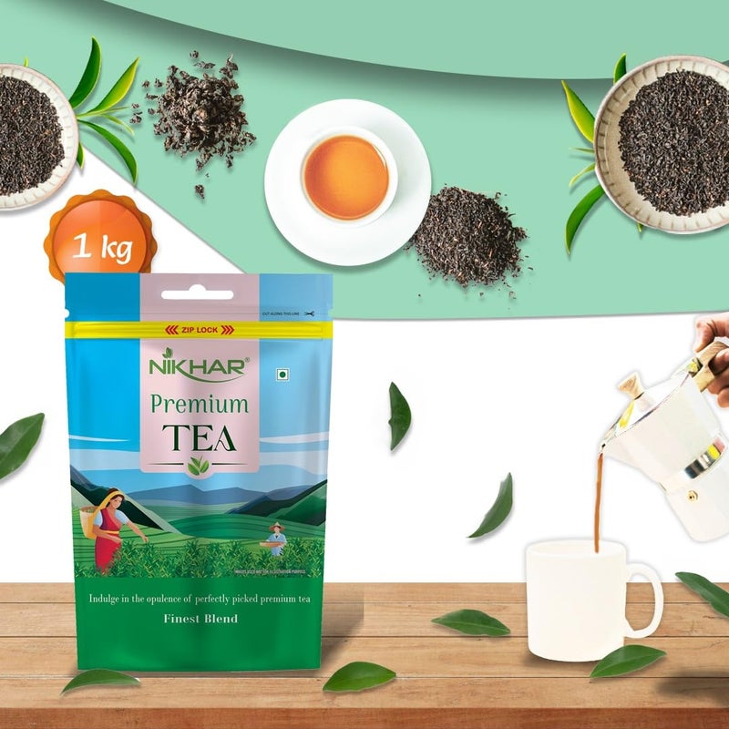 Nikhar Tea شاي نكهار بريميوم 1 كجم | أفضل شاي أسام CTC مخلوط في كيس - Image 2