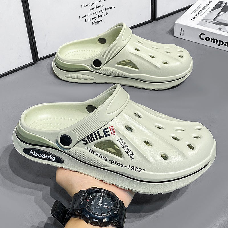Hole Shoes Men'S Summer Outwear Driving Dual-Purpose Sandals Shoes For Stamping Shoes Casual Boys Baotou Sports Beach Slippers - Image 1