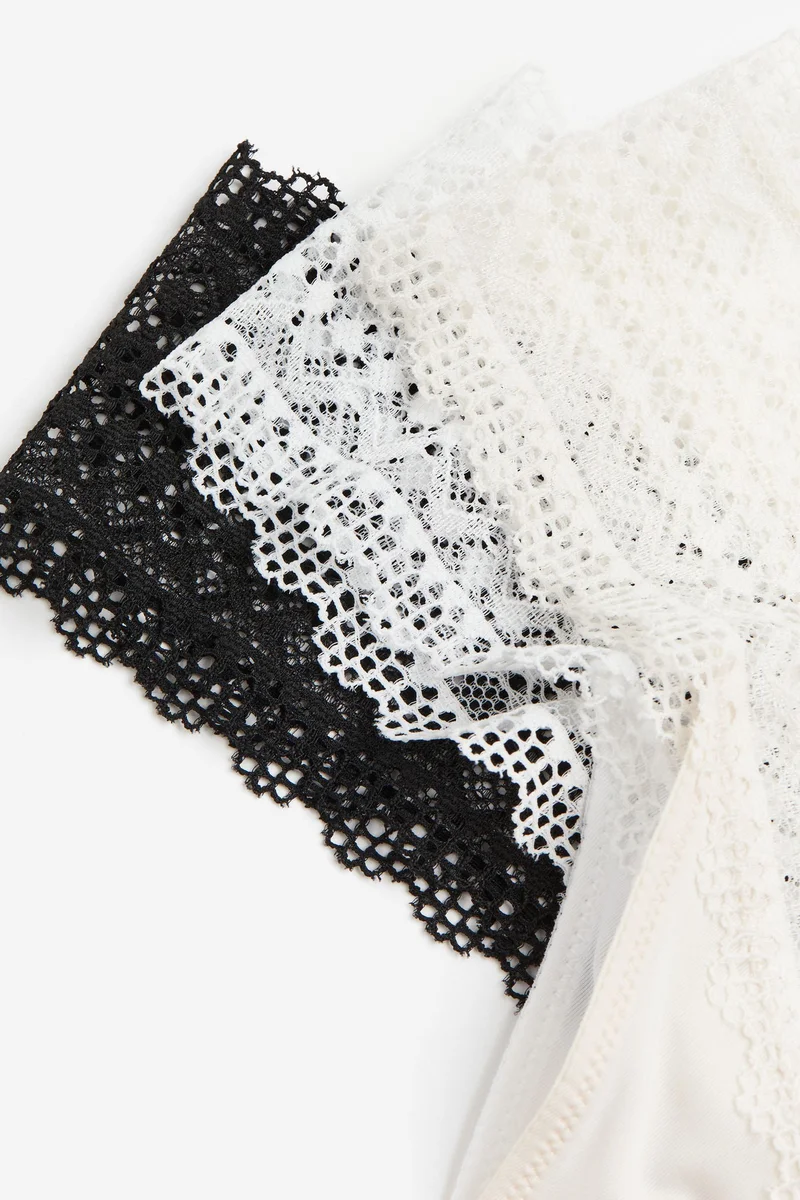 H&M 3-pack lace thong briefs