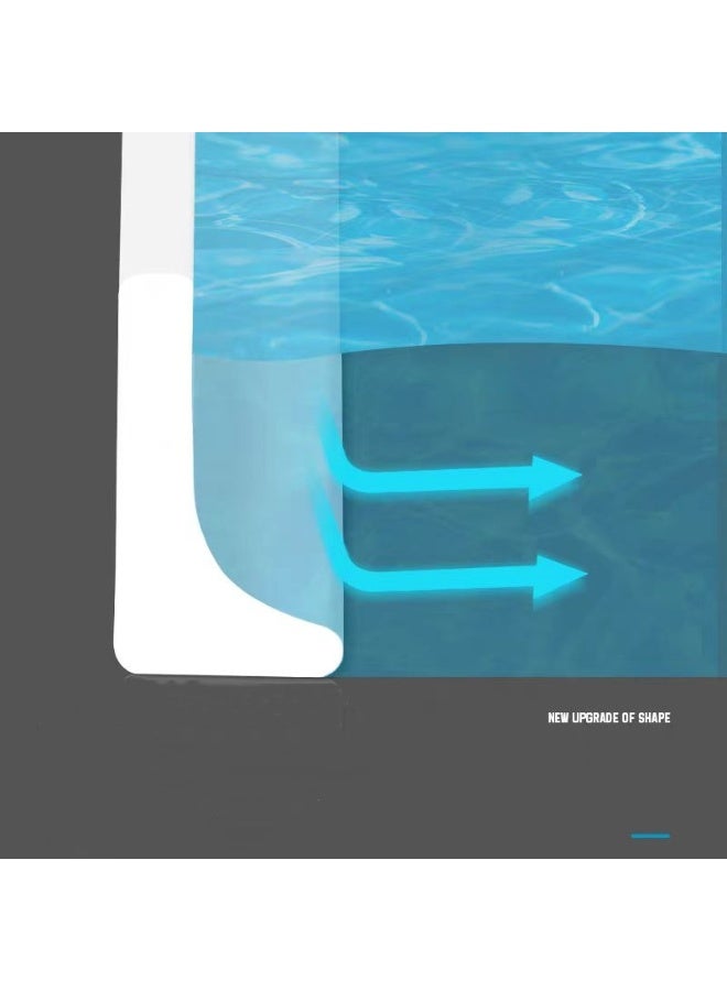 شريط عازل للماء من السيليكون ذاتي اللصق للحمام والمطبخ بطول مترين، شريط عازل للماء للأرضيات والحمام، للفصل بين الجفاف والرطوبة (أبيض وأسود) - Image 2