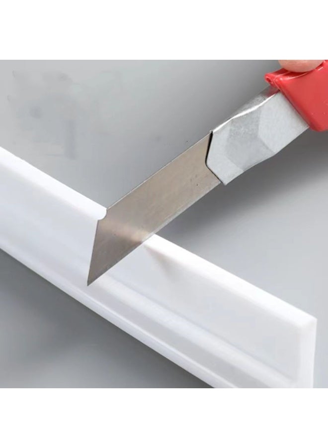 شريط عازل للماء من السيليكون ذاتي اللصق للحمام والمطبخ بطول مترين، شريط عازل للماء للأرضيات والحمام، للفصل بين الجفاف والرطوبة (أبيض وأسود) - Image 3