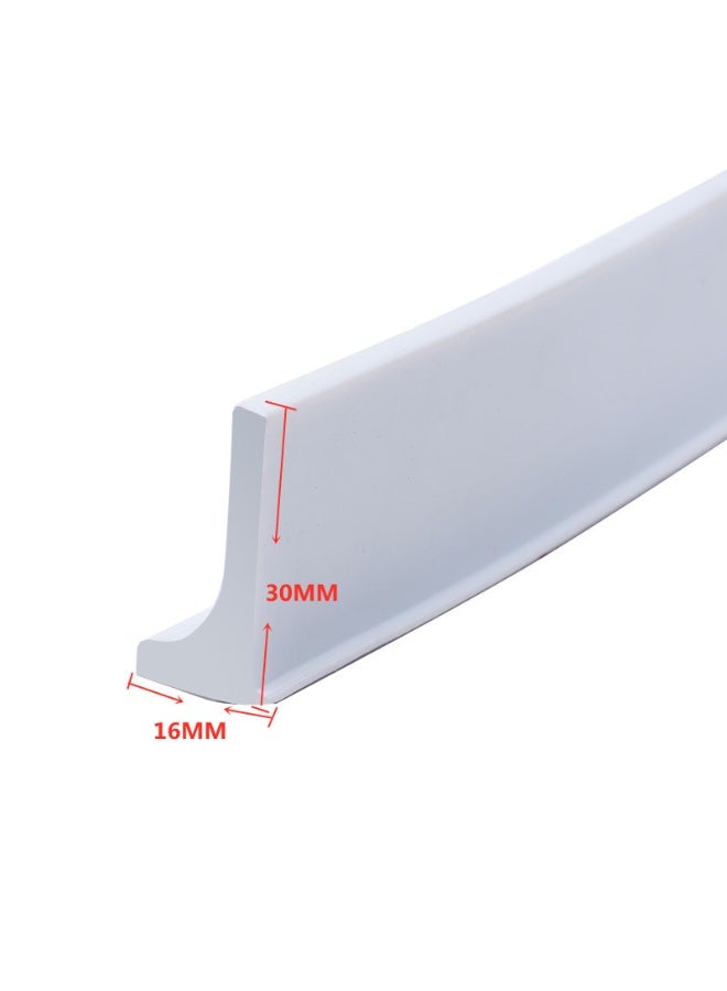 شريط عازل للماء من السيليكون ذاتي اللصق للحمام والمطبخ بطول مترين، شريط عازل للماء للأرضيات والحمام، للفصل بين الجفاف والرطوبة (أبيض وأسود) - Image 4