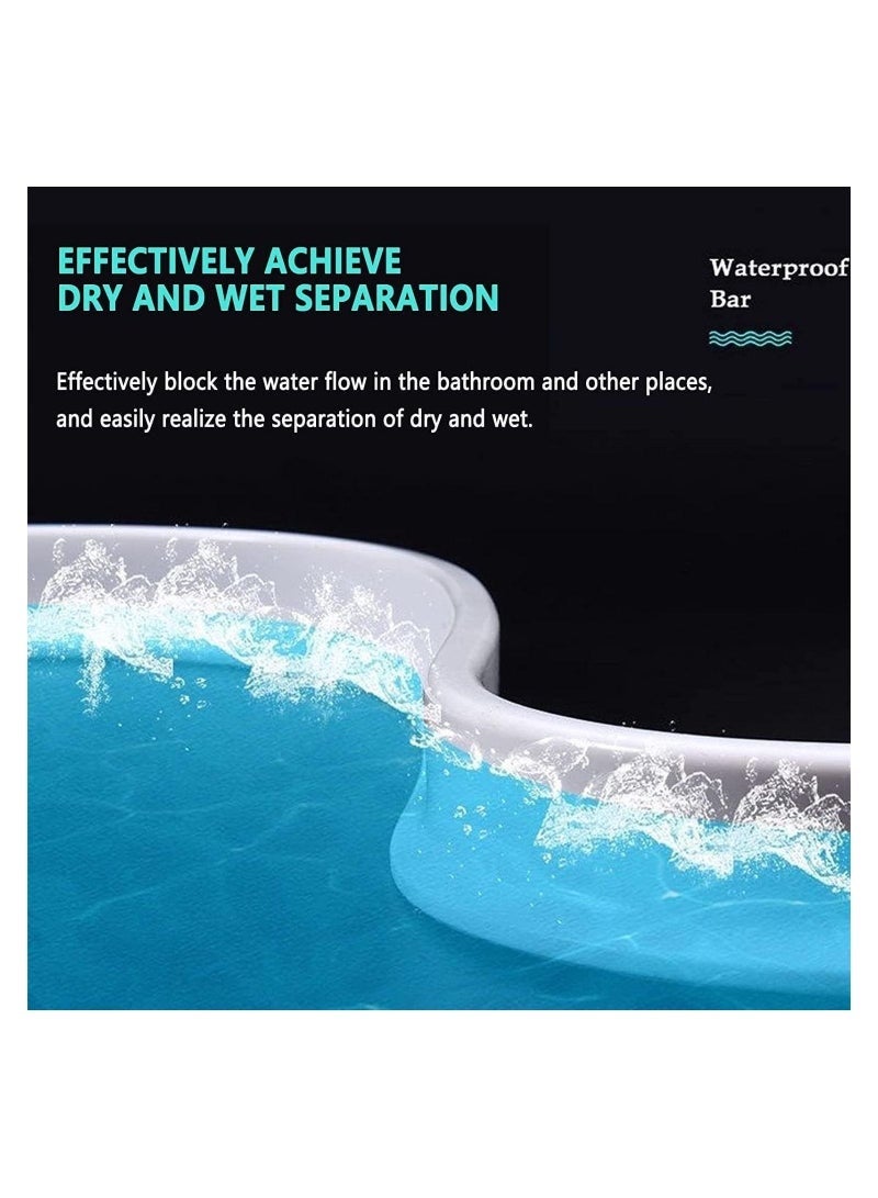 شريط عازل للماء من السيليكون ذاتي اللصق للحمام والمطبخ بطول مترين، شريط عازل للماء للأرضيات والحمام، للفصل بين الجفاف والرطوبة (أبيض وأسود) - Image 5