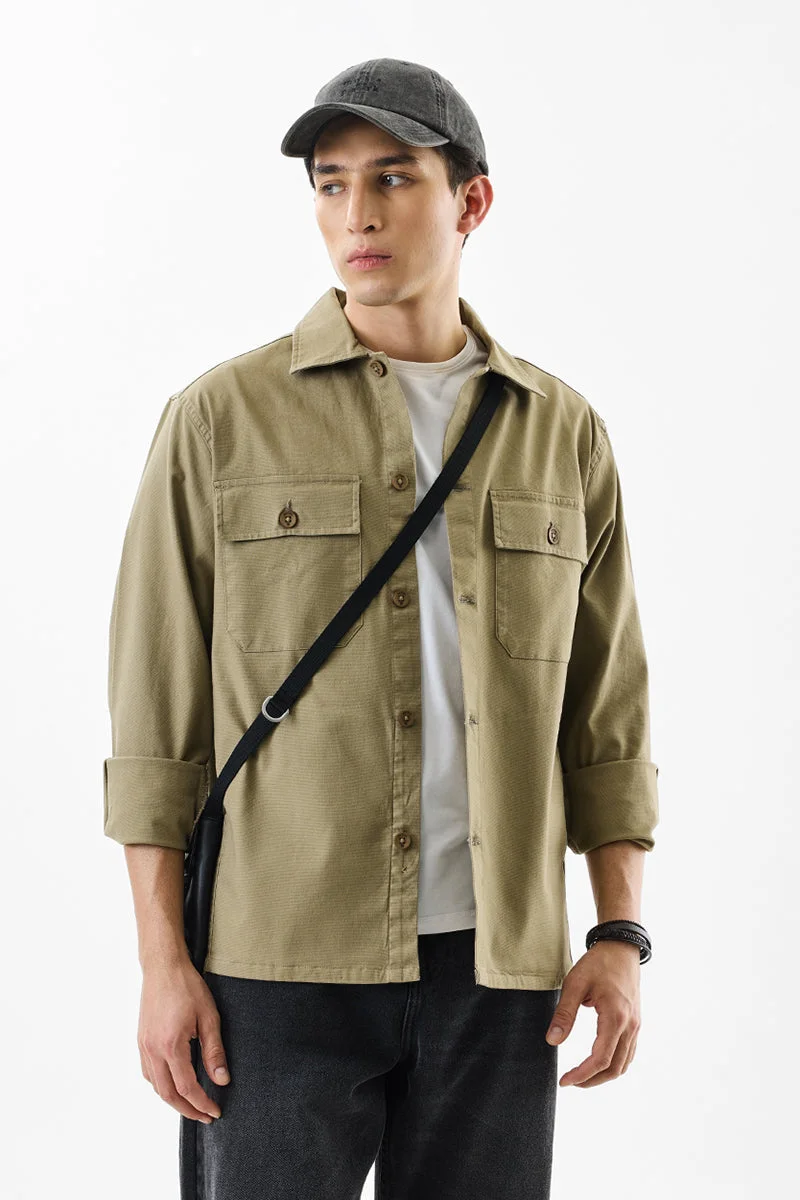 سنيتش Relaxed Fit Stretch Double Pocket Overshirt