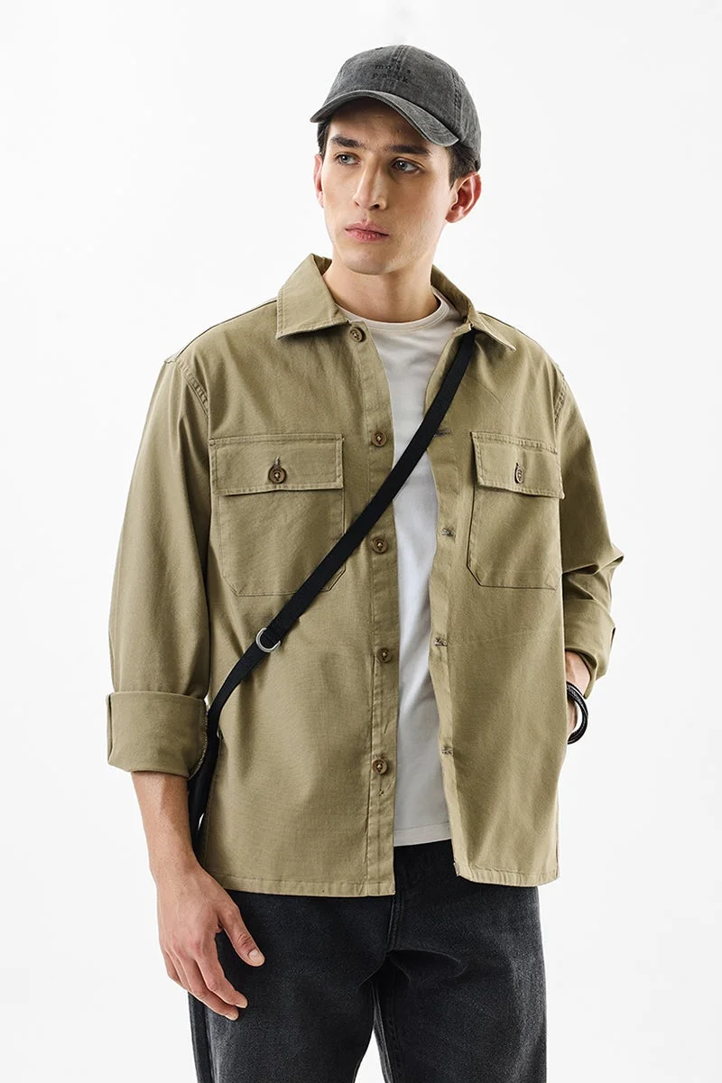SNITCH Relaxed Fit Stretch Double Pocket Overshirt