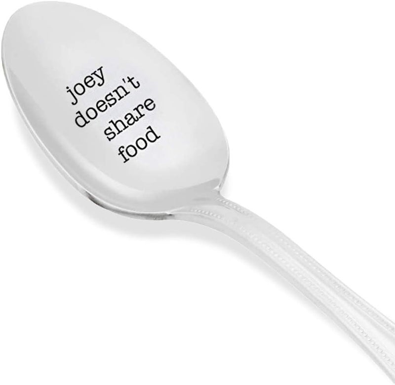 signatives Joey Doesn’t Share Food Engraved Stainless Steel Coffee Spoon, 7 Inch – Kitchen Utensil for Coffee & Dessert, Unique Gift Idea - Image 3