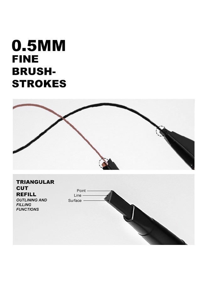 يونج فيجن قلم حواجب، جل حواجب للمكياج مقاوم للماء، رأس مثلث، قلم حواجب طويل الأمد مع فرشاة للمكياج، #02 رمادي - Image 3