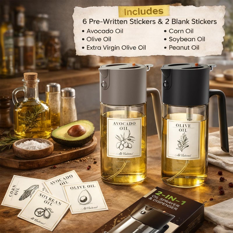 Costop Professional 500ml Glass Oil Sprayer - 3-in-1 Kitchen Tool: Fine Mist, Stream & Pour | Leak-Proof Design for Air Fryer, BBQ & Cooking | BPA-Free - Image 5