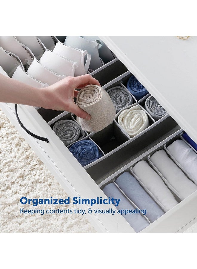 ستايليز صندوق تخزين قابل للطي غير منسوج من ستايليز لتنظيم الملابس والملابس الداخلية والملابس الداخلية وحمالات الصدر والجوارب وربطة العنق وما إلى ذلك (مجموعة من 4 قطع - رمادي، S1014Clothing) - Image 3