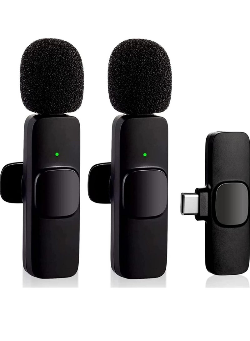 ELTRAZONE Wireless Lavalier Microphone for Type-C Phone, Plug-Play Wireless Mic with 2 Microphone for USB-C Android Phone Video Recording, Interview, Vlog, Auto Sync and Noise Reduction  - Image 1