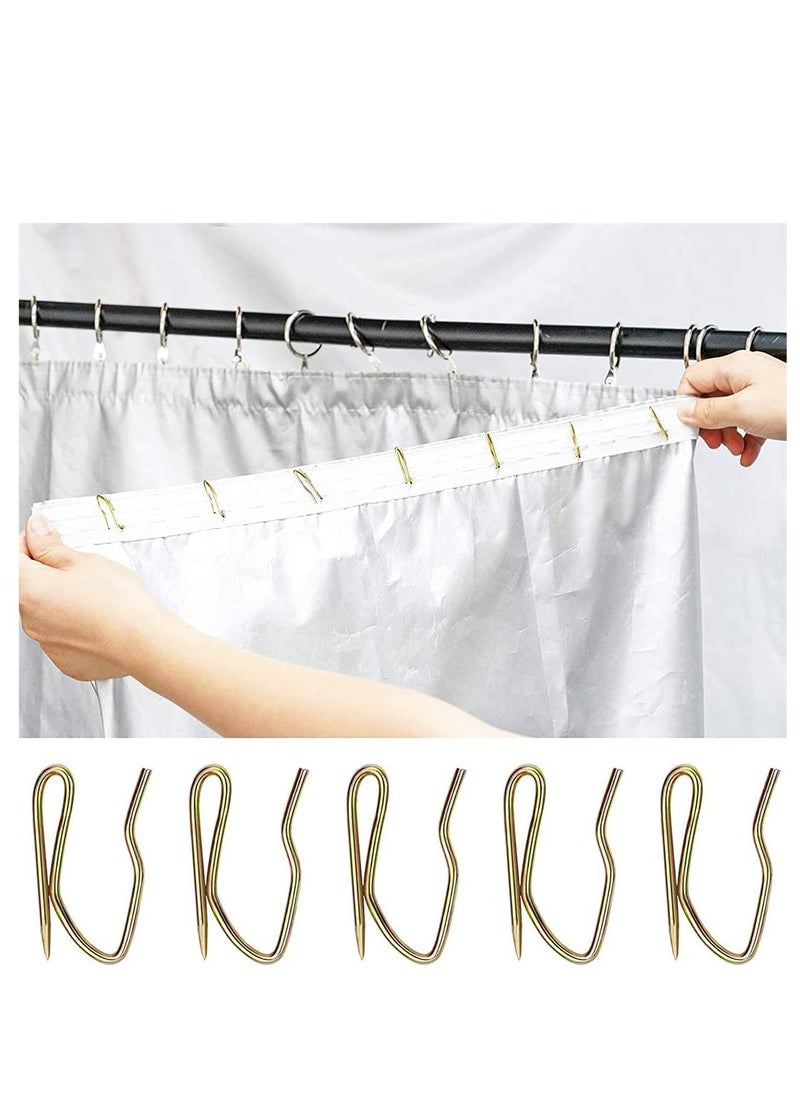 SYOSI - Curtain Hooks, 50 Pcs Rustproof Metal Heavy-Duty Drapery Hooks for Window Curtain, Door Curtain and Shower Curtain Vintage Bronze, 1Inch - Image 1