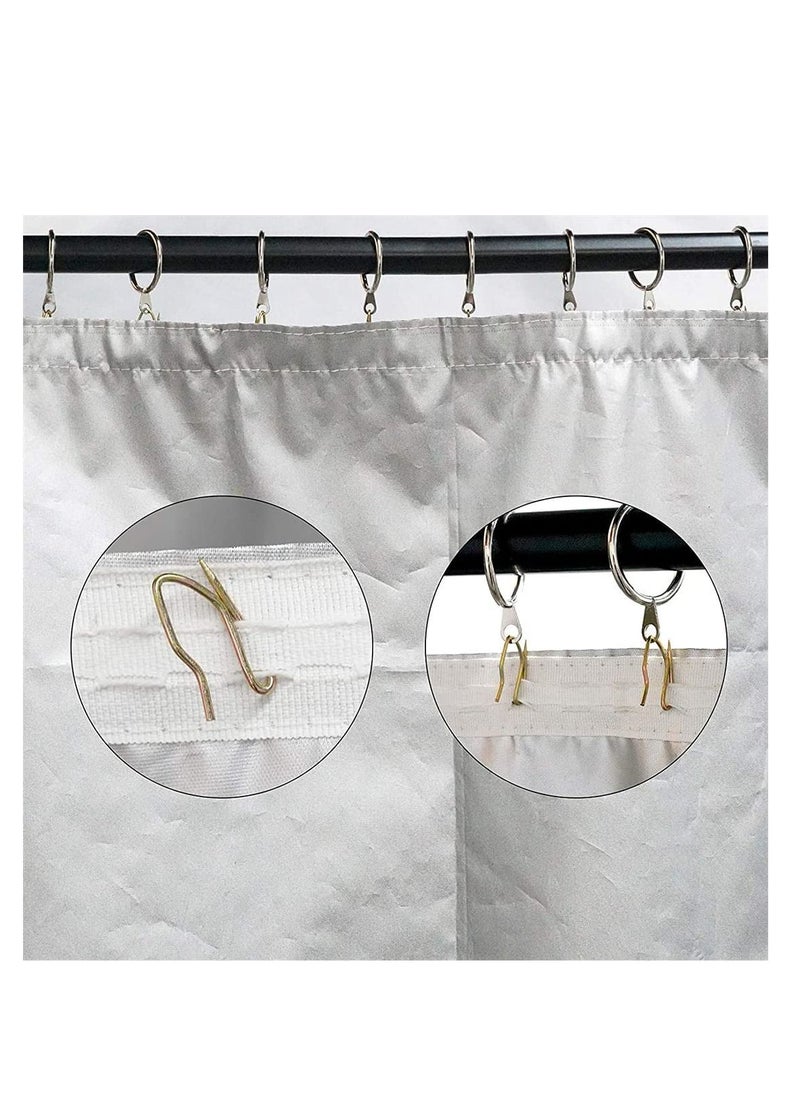 SYOSI - Curtain Hooks, 50 Pcs Rustproof Metal Heavy-Duty Drapery Hooks for Window Curtain, Door Curtain and Shower Curtain Vintage Bronze, 1Inch - Image 1