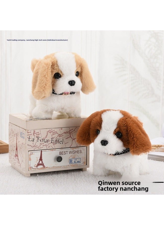 Toy Dog Children Plush Electric Toy Walking Dog Electric Dog Stall Electronic Puppy Pet-Color:Little Cute Dog [red Brown]  - Image 5