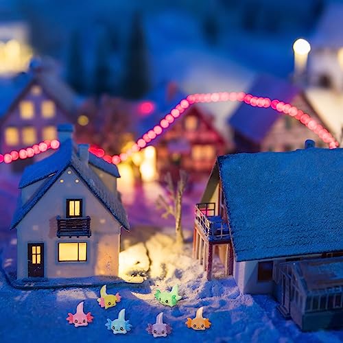 Junkin 150 Pcs Mini Axolotl Figures Charms Miniature Resin Axolotl Figurines Tiny New Animal Figures Ornament for Valentines Fairy Garden Landscape Aquarium Potted Birthday Dollhouse Party Decor - Image 5