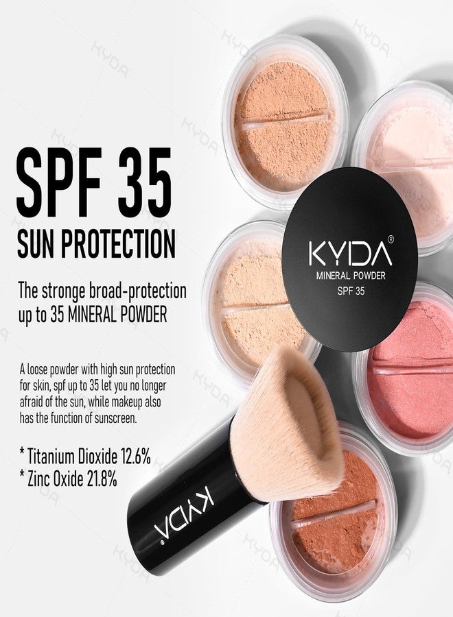 KYDA Mineral Powder Foundation, SPF 35, Lightweight Loose Powder, Skin-Improving, Buildable Coverage, Natural Glow Base Makeup, 0.28 oz, Medium Beige - Image 5