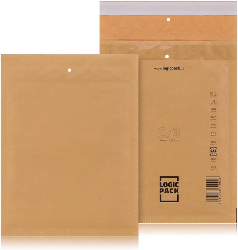 100 Bubble Envelopes Brown C3 170 x 225 mm Padded Envelopes Self-Adhesive Mailing Envelopes with Bubble Wrap for DIN A5 - Image 4