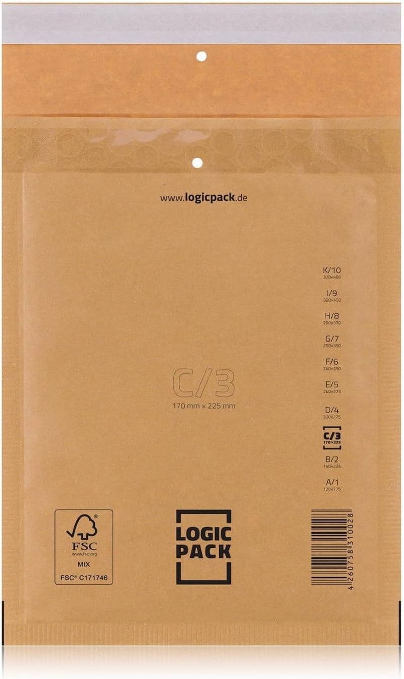 100 Bubble Envelopes Brown C3 170 x 225 mm Padded Envelopes Self-Adhesive Mailing Envelopes with Bubble Wrap for DIN A5 - Image 5