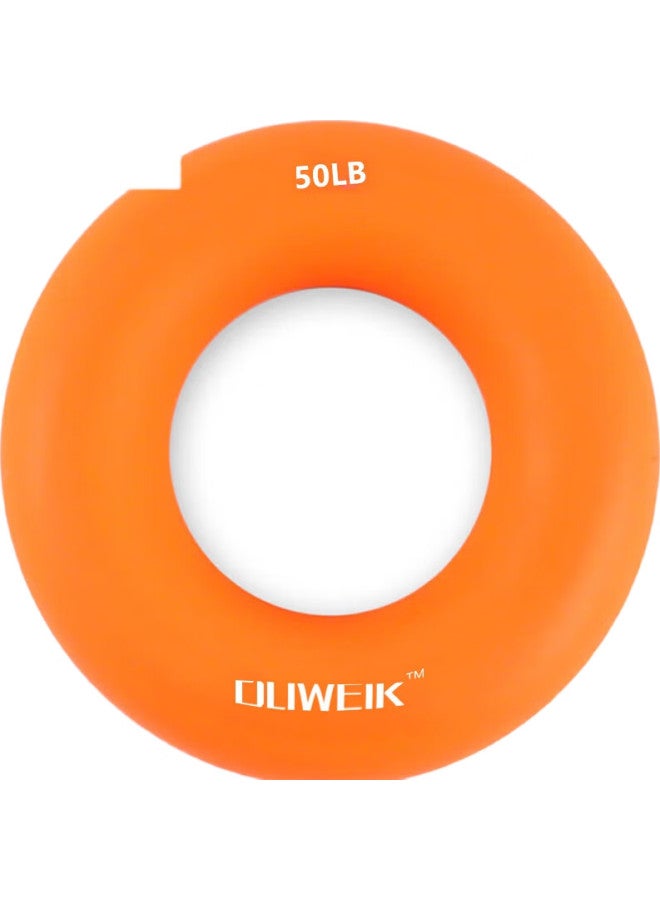 Dweck Finger Grip Ring, Hand Strength Training, Rehabilitation Exercise, For Men And Women, Forearm Exercise, Round Orange, 50 Pounds - Image 2
