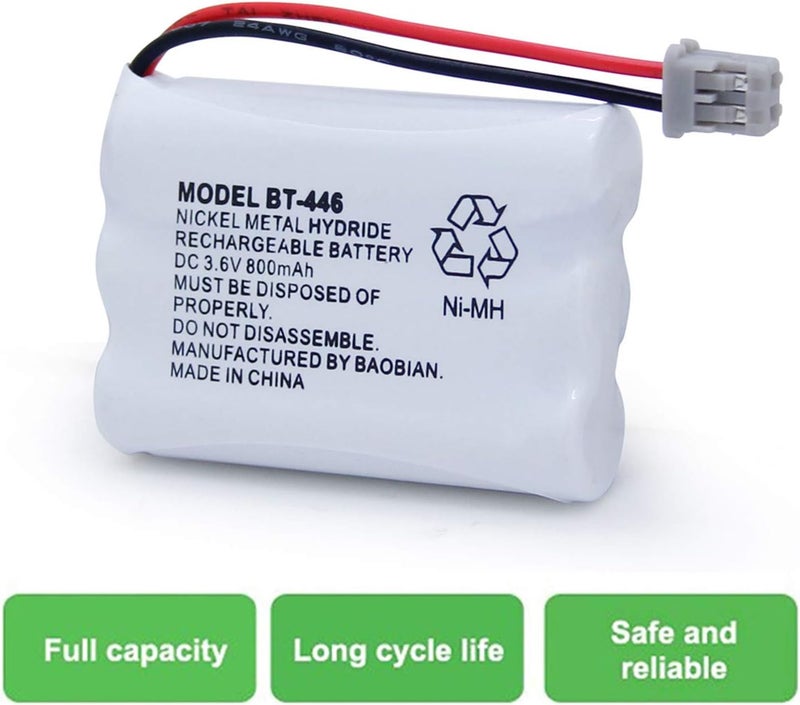 BAOBIAN بطارية هاتف لاسلكي BT-446 BT446 BT-504 BT-1004 BT-1005 متوافقة مع Uniden UIP1868 TRU8885 TRU885-2 TRU8888 BBTY0503001 GE-TL26402 CPH-488B 3.6V 800mAh (3 عبوات) - Image 5