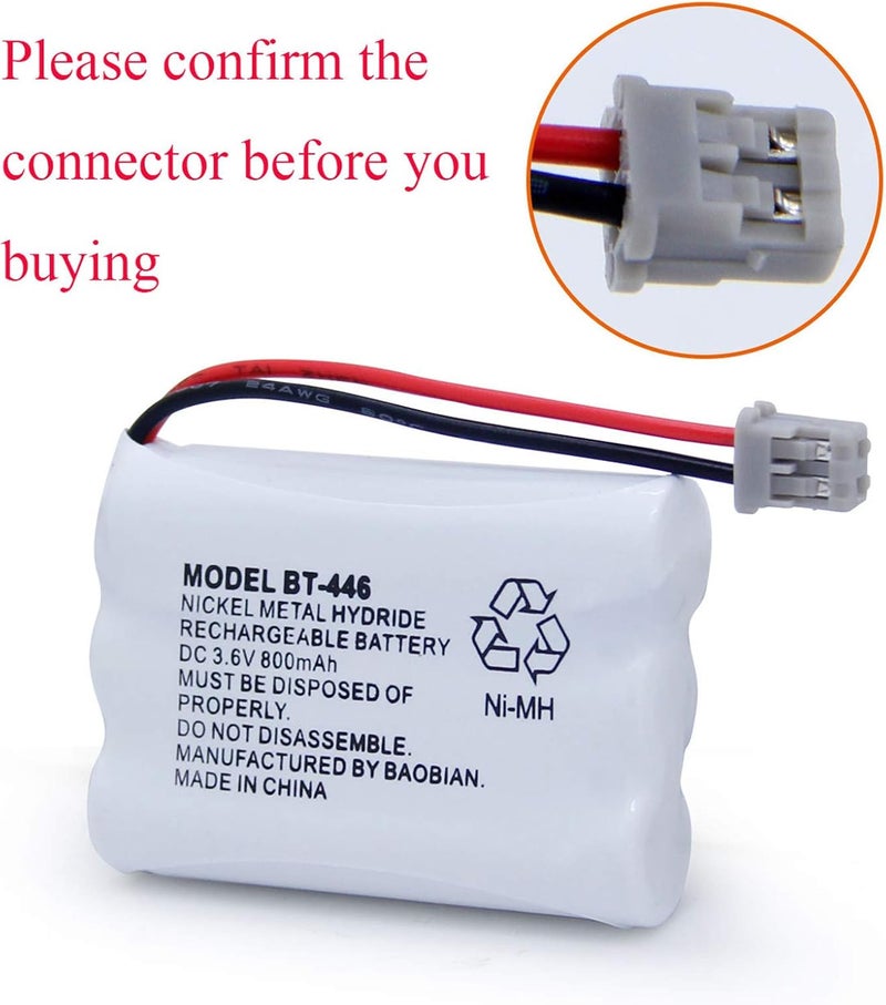 BAOBIAN بطارية هاتف لاسلكي BT-446 BT446 BT-504 BT-1004 BT-1005 متوافقة مع Uniden UIP1868 TRU8885 TRU885-2 TRU8888 BBTY0503001 GE-TL26402 CPH-488B 3.6V 800mAh (3 عبوات) - Image 4