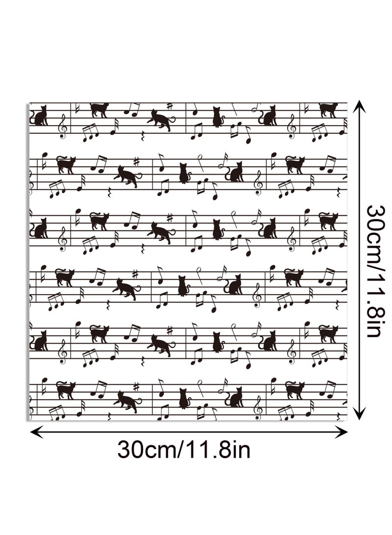 Excefore 24 Sheets Musical Notes Scrapbook Paper Pad Double-Sided Black White Music Themed Pattern Decorative Craft Paper for Card Making Photo Album Journal DIY Craft, 11.8'' x 11.8''  - Image 2