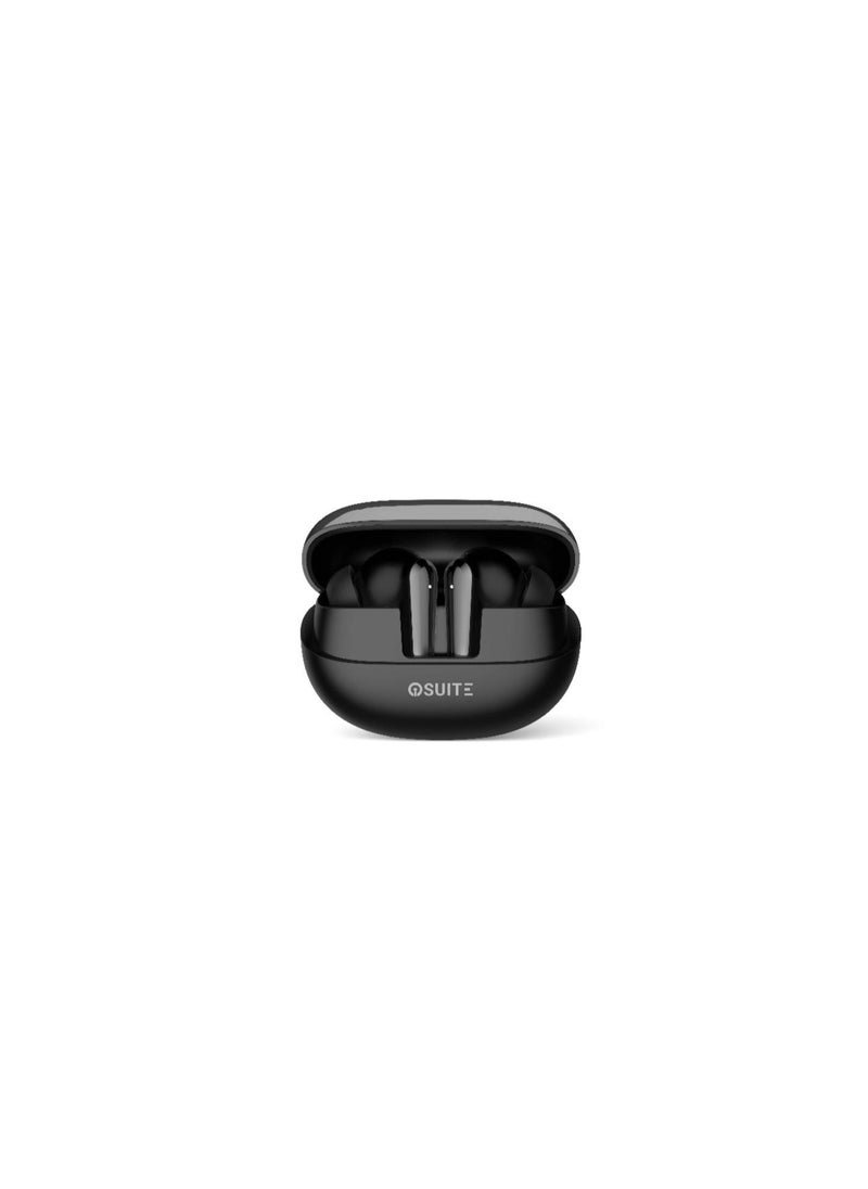 iOsuite - Lite Buds are True Wireless Stereo (TWS) Bluetooth earbuds featuring Active Noise Cancellation (ANC) and Environmental Noise Cancellation (ENC) with dual microphones include a wireless charging case - Black - BTW77 - Image 1