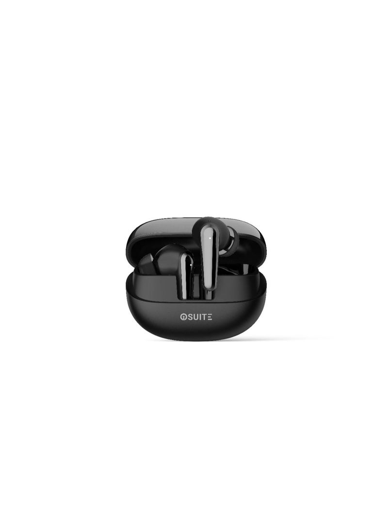 iOsuite - Lite Buds are True Wireless Stereo (TWS) Bluetooth earbuds featuring Active Noise Cancellation (ANC) and Environmental Noise Cancellation (ENC) with dual microphones include a wireless charging case - Black - BTW77 - Image 1