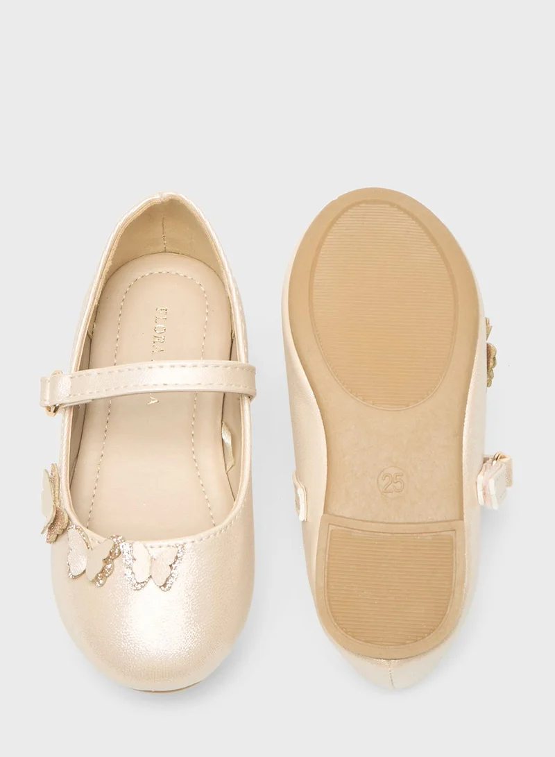 shoexpress Kids Velcro Butterfly Detail Ballerinas