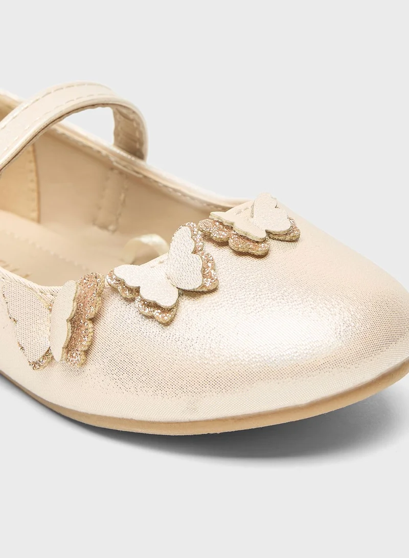 shoexpress Kids Velcro Butterfly Detail Ballerinas