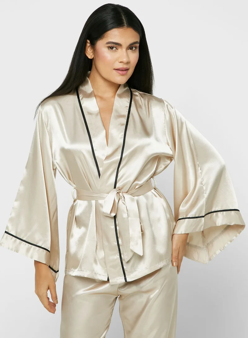 ELLA Contrast Trim Pyjama Pants Set
