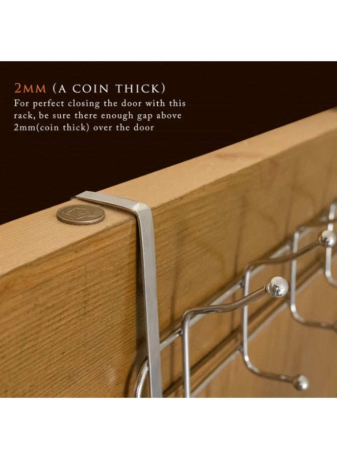 Loquat Over Door 5 Hooks Coat Hanger – Heavy Duty Chrome Hook Rack for Coats, Towels, Hats – Rust-Resistant Hanging Organizer – No Drilling Required - Image 4