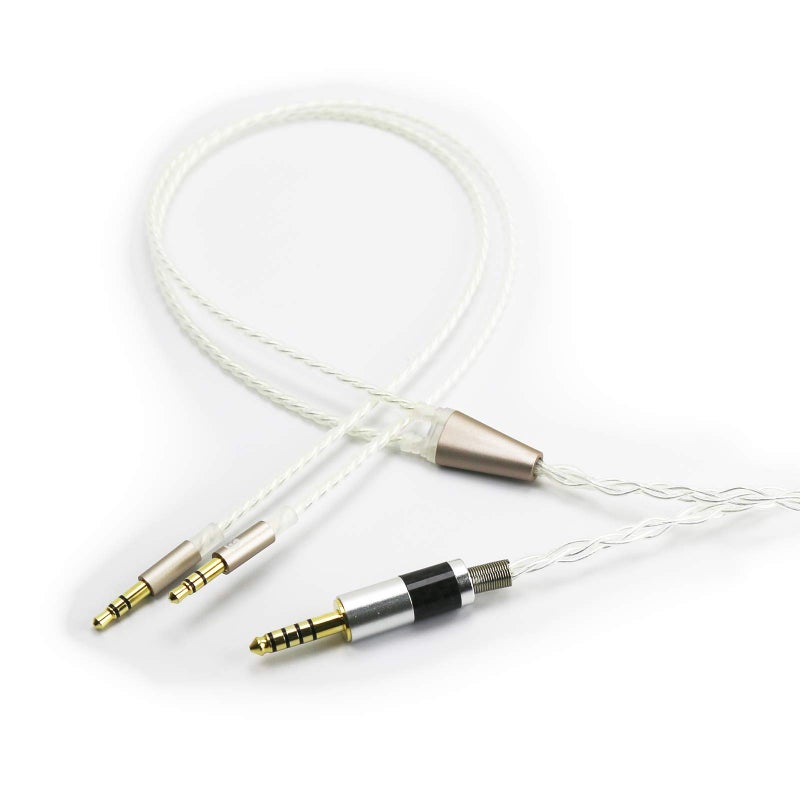 ABLET 44mm Balanced Cable Replacement Upgrade Cable 6N OCC Copper Single Crystal Silver Plated Cord Compatible with Hifiman Sundara Ananda Arya HE400SE HE4XX HE400i Headphone 2x35mm Version - Image 2