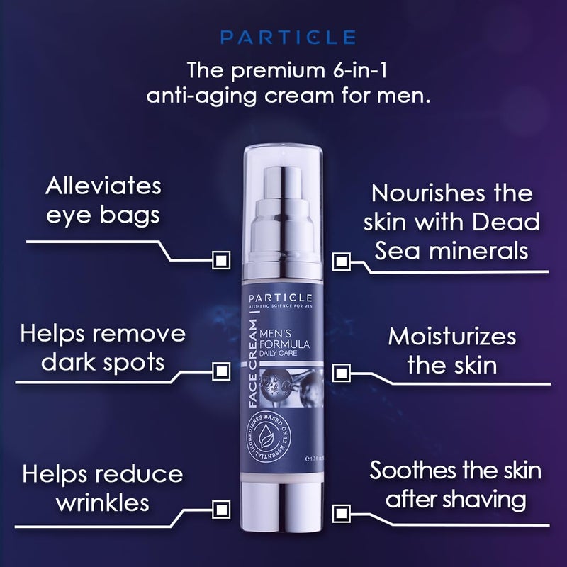 Particle 6-in-1 Face Cream for Men, Menâ€™s Daily Hydrating Moisturizer with Vitamin C, Jojoba Oil, Vitamin E & Hyaluronic Acid, Skin Care Routine, Healthy Skin Support, Pack of 1, 1.7 FL OZ - Image 4