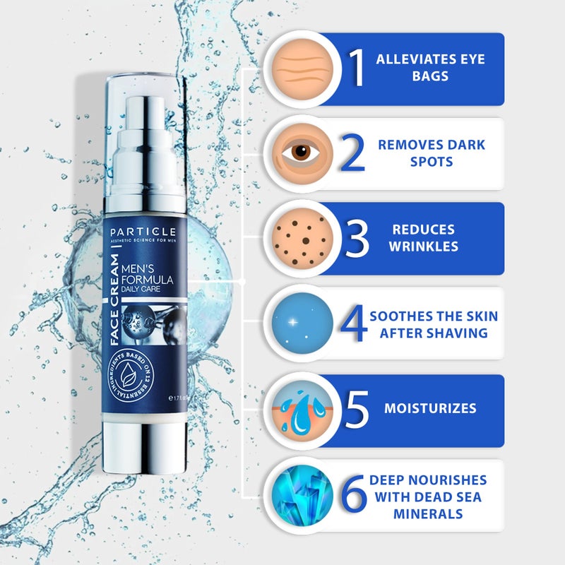 Particle 6-in-1 Face Cream for Men, Menâ€™s Daily Hydrating Moisturizer with Vitamin C, Jojoba Oil, Vitamin E & Hyaluronic Acid, Skin Care Routine, Healthy Skin Support, Pack of 1, 1.7 FL OZ - Image 3