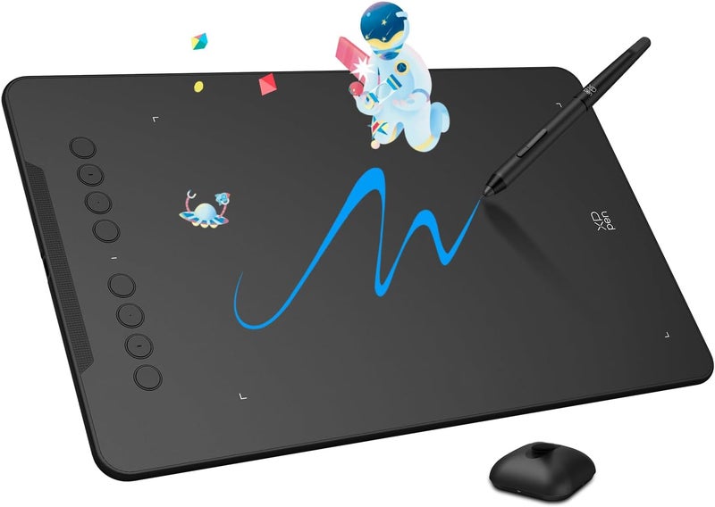 XPPen XP-PEN Deco 01 V3 Graphics Tablet 10x6.25 Inch Drawing Pen Tablet 8192 Levels Pressure Battery-Free Pen with Tilt Function Android Supported and 8 Shortcut Keys (Black) - Image 1