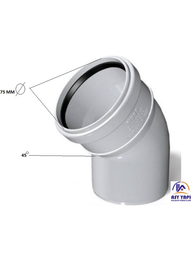 Fırat Asy Yapı boru Wastewater PVC 70' Open Elbow  - Image 2