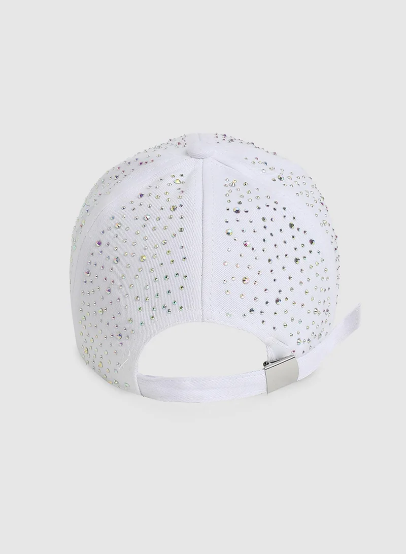 Haute Sauce All Over Embellished Baseball Cap - White