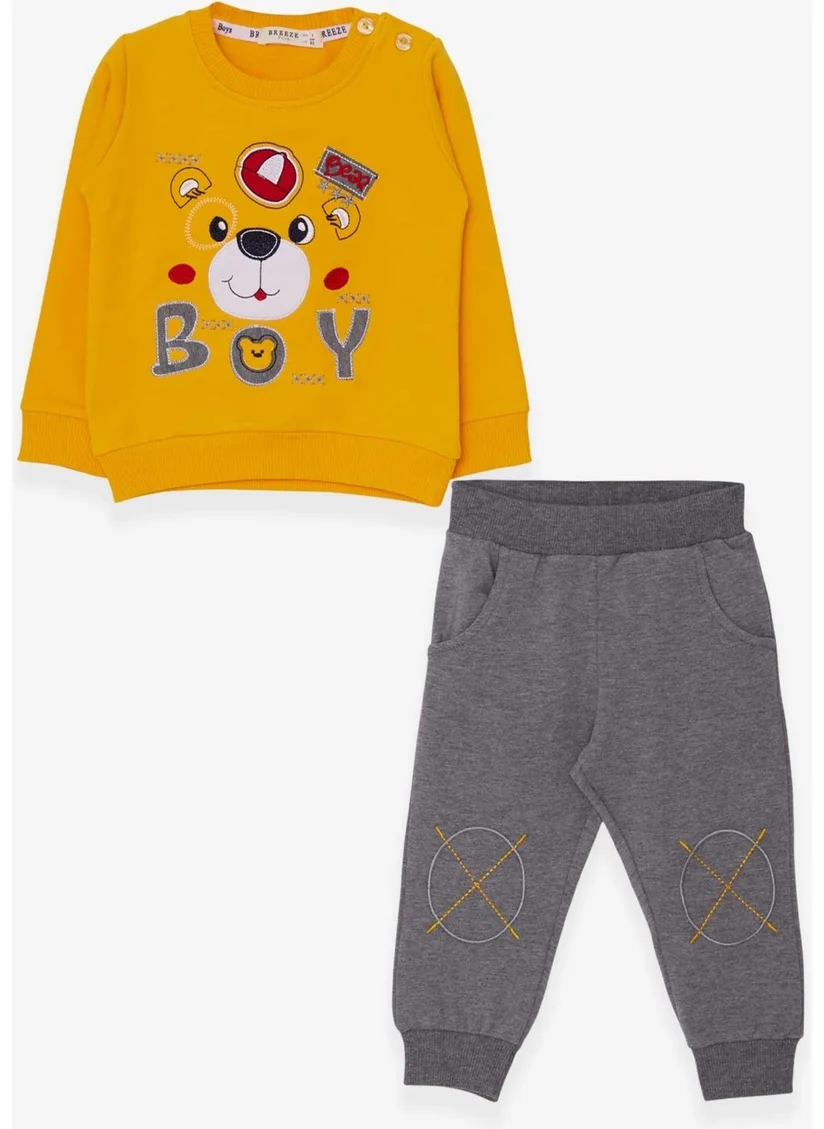 بريز Boys Tracksuit Set Yellow with Bear Figure (1-4 Ages)