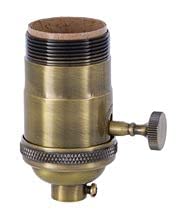 B&P Lamp® 3-Way Heavy Duty, Turned Brass Socket, Antique Brass Finish - Image 4