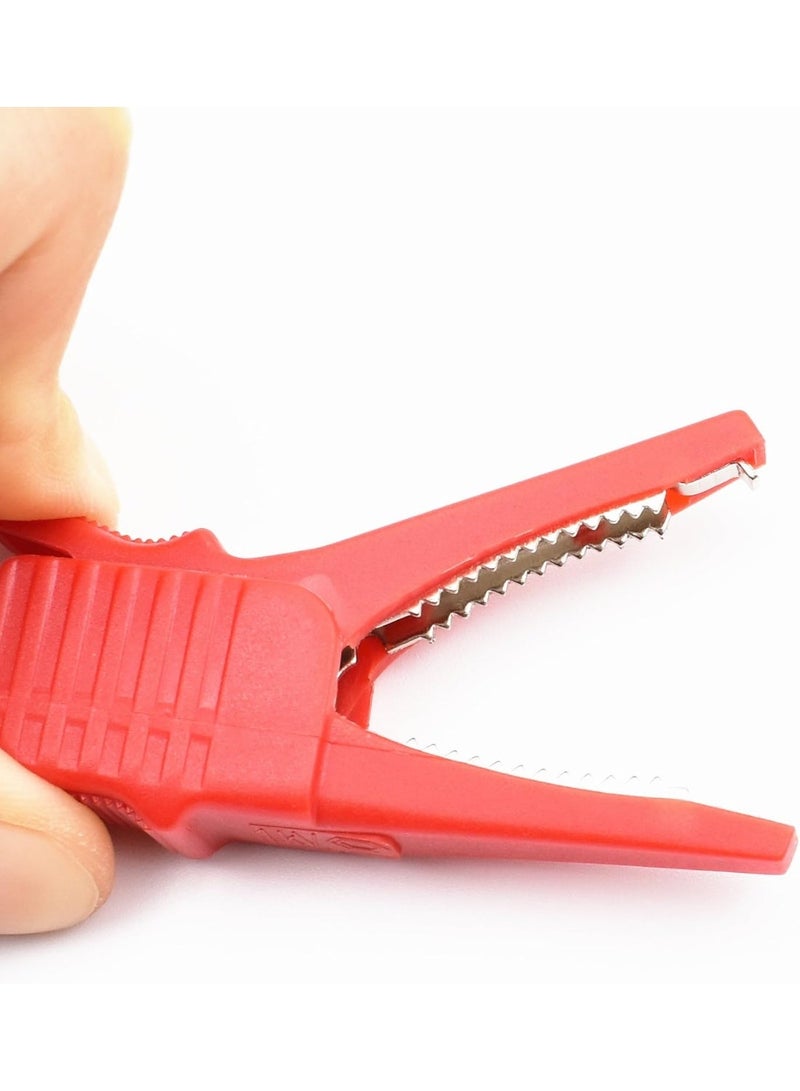 5 Colors 10Pcs 1000V 32A Heavy Duty Full Insulated Automotive Car Battery Alligator Clips Electrical Test Clips with 4mm Banana Jack Socket Terminals for Multimeter Test Leads - Image 5
