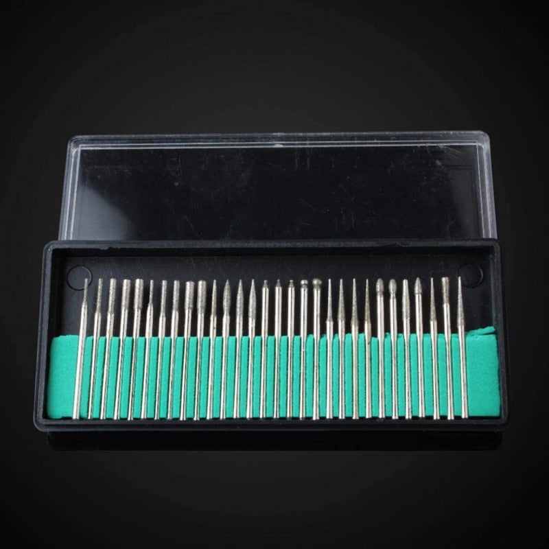 UPTODATETOOLS UPTODATETOOLS 30pcs set High speed steel Diamond Burr Bits Drill Kit for Woodworking Engraving Carving Rotary Tools Set  - Image 3