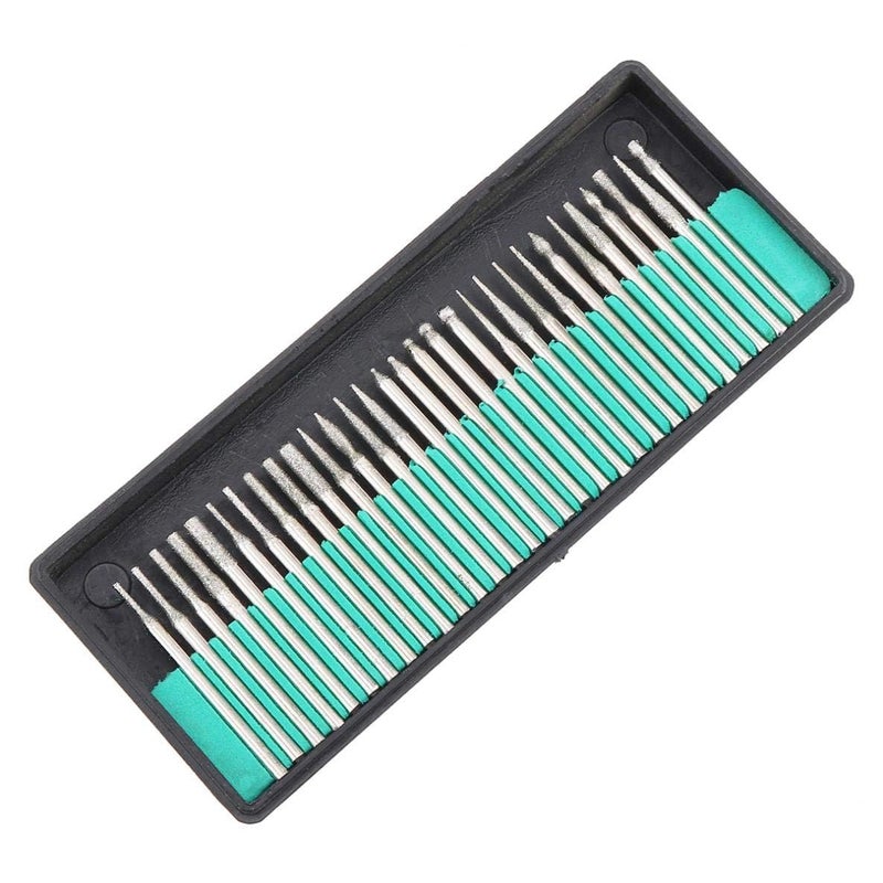 UPTODATETOOLS UPTODATETOOLS 30pcs set High speed steel Diamond Burr Bits Drill Kit for Woodworking Engraving Carving Rotary Tools Set  - Image 1