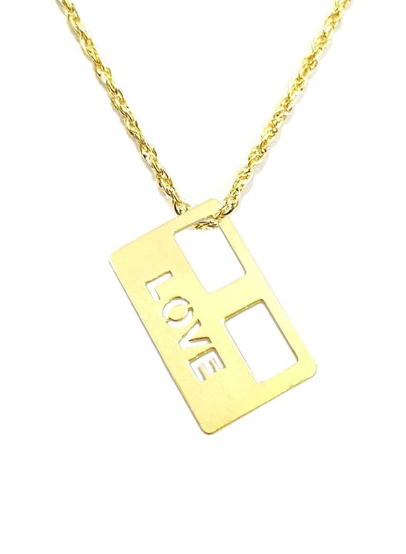 Hamsa.ae 18K Pure Gold Love Design Pendant Necklace - Image 1
