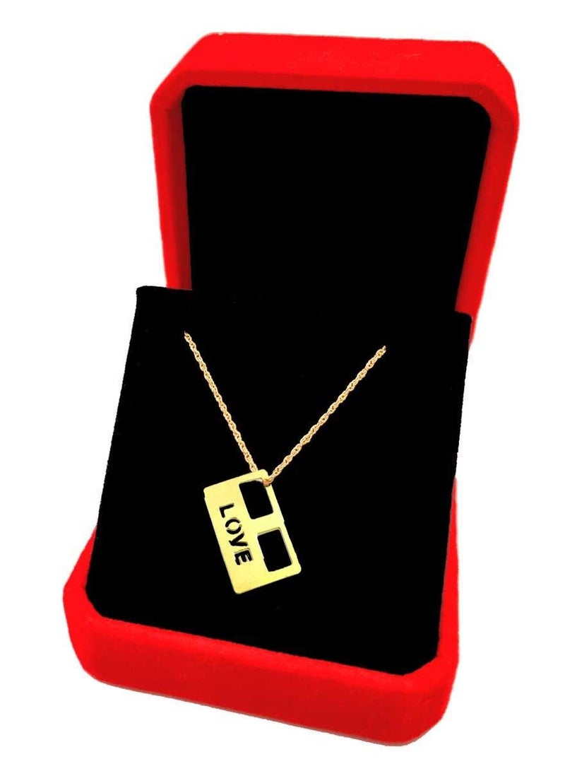 Hamsa.ae 18K Pure Gold Love Design Pendant Necklace - Image 3