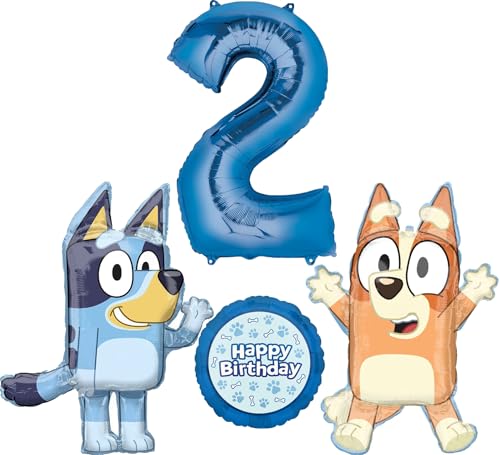 Anagram Bluey and Bingo 2nd Birthday Party Supplies Balloon Bouquet Decorations - Image 1