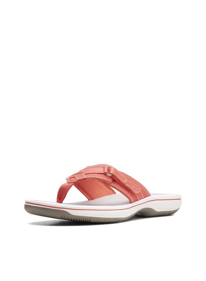 clarks Women's Breeze Sea Flip-Flop, Bright Coral Synthetic, 39 EU - Image 1