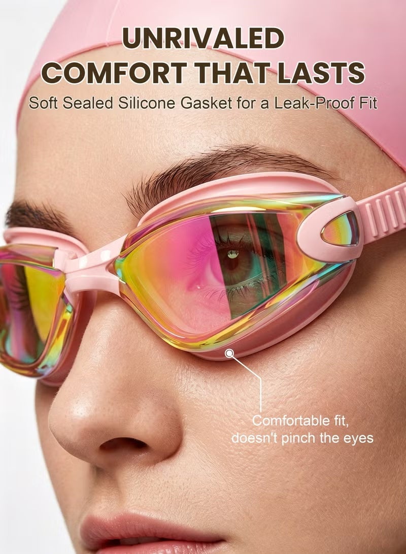 Ruili Premium Swimming Goggles with Silicone Cap, Nose Plugs & Ear Plugs for Men, Women & Teenagers, - Clear Vision, 180° Panoramic View, Polarized, Anti-Fog, UV Protection, Leak-Proof Eyewear - Image 5