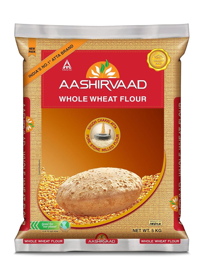 Aashirvaad Whole Wheat Flour Atta, 5Kg - Image 1