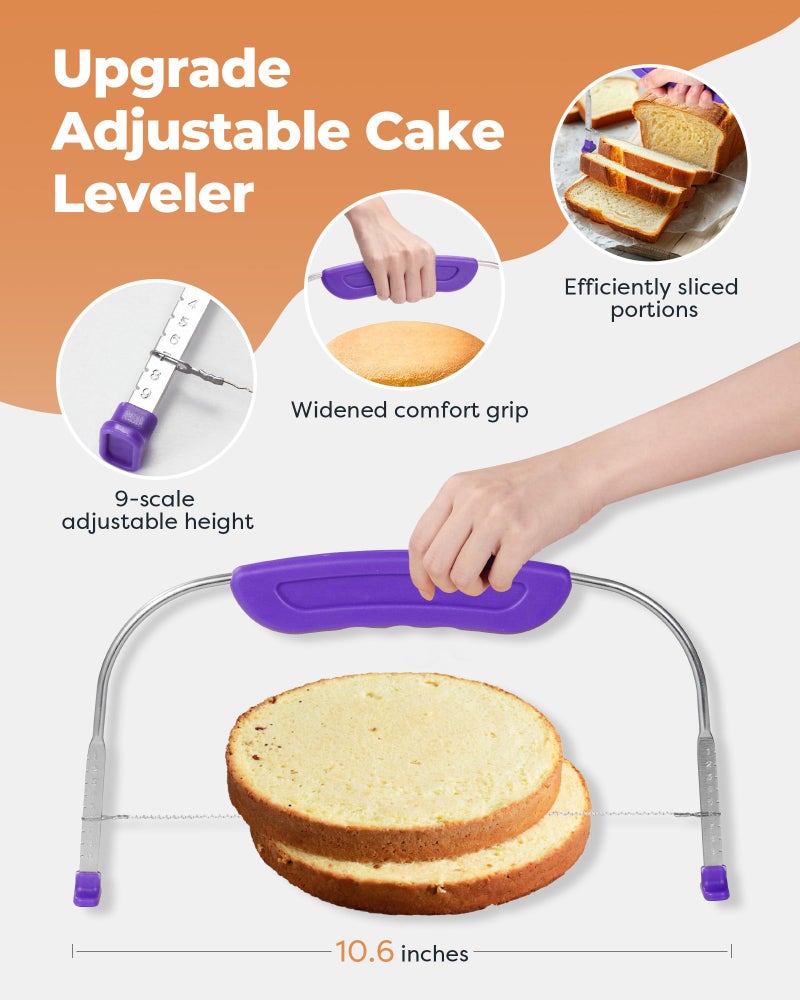 Kootek 253 Pcs Cake Decorating Kit, 12" Aluminum Alloy Cake Turntable, 48 Numbered Icing Tips, 3 Russian Piping Nozzles, Offset and Straight Spatulas, Cake Leveler, Pastry Bags Baking Supplies - Image 4
